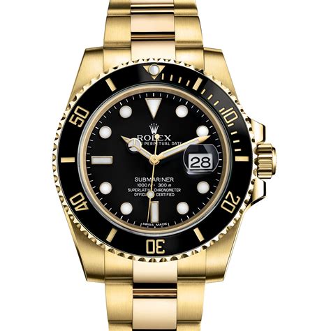 gold and black rolex sub mariner